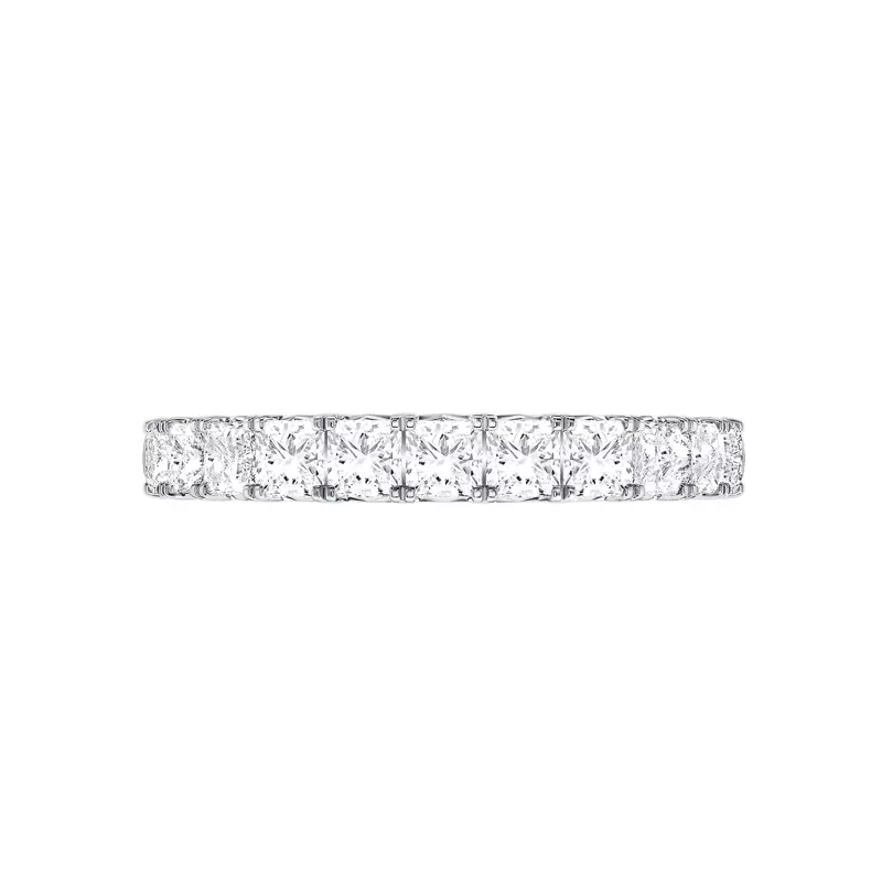 14K White Gold Princess-Cut French Pavé Diamond Band (1.50 ct. tw.)