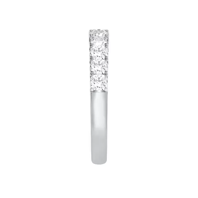14K White Gold Princess-Cut French Pavé Diamond Band (1.50 ct. tw.)