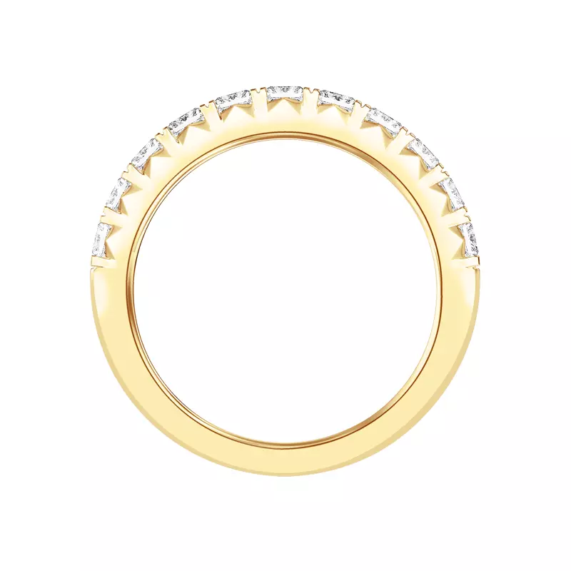 14K Yellow Gold Princess-Cut French Pavé Diamond Band (1.50 ct. tw.)