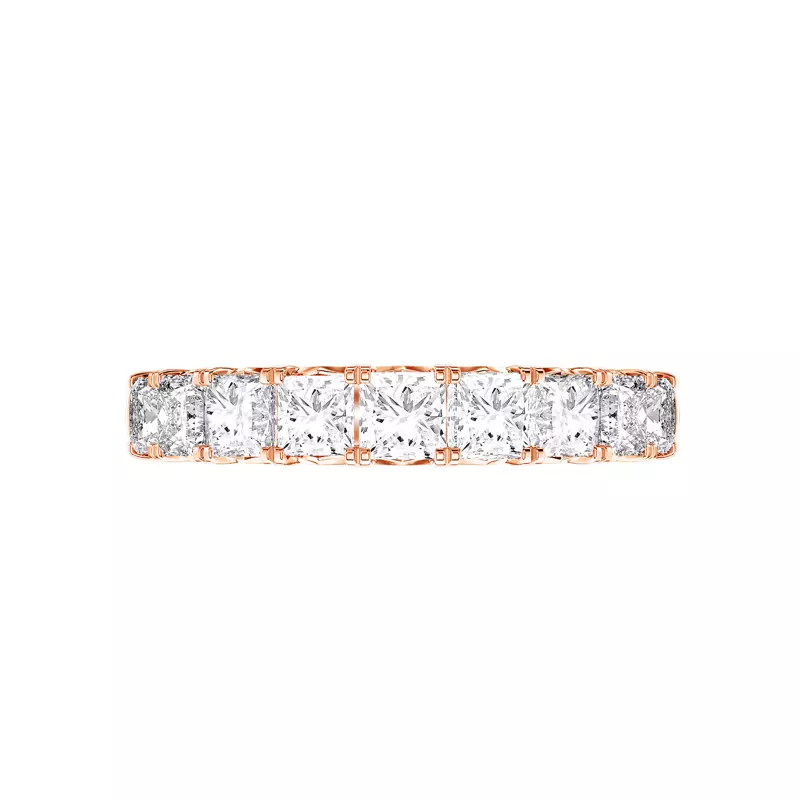 14K Rose Gold Princess-Cut French Pavé Diamond Band (2.00 ct. tw.)