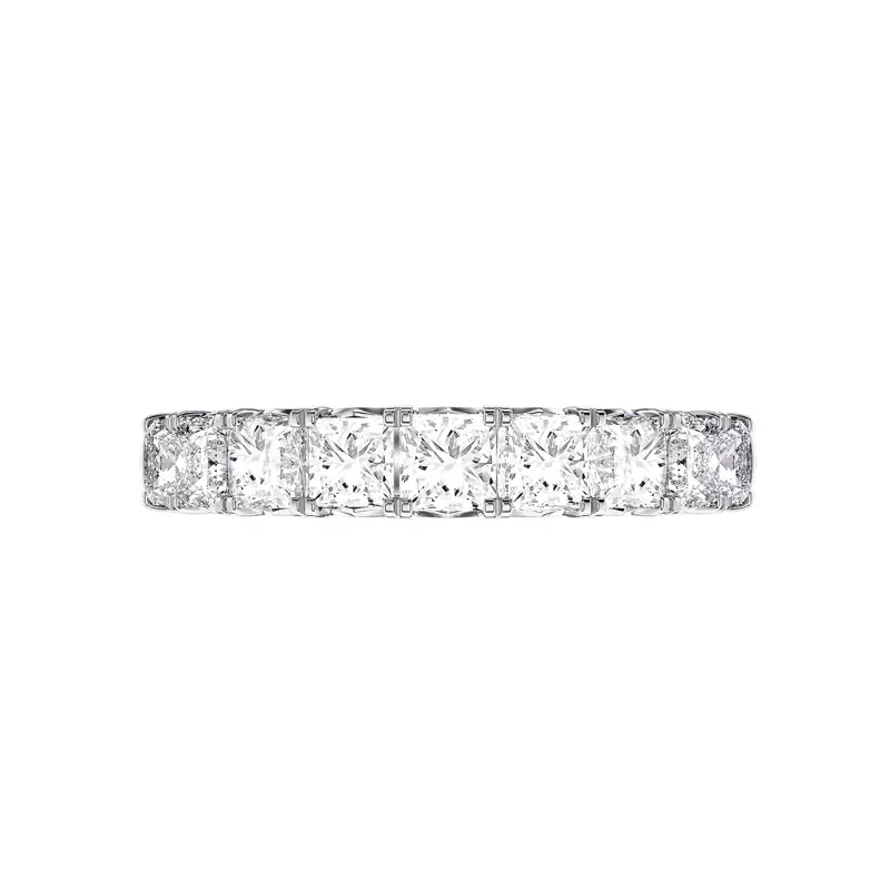 14K White Gold Princess-Cut French Pavé Lab Diamond Band (2.00 ct. tw.)
