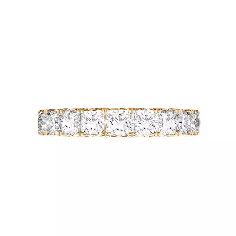 14K Yellow Gold Princess-Cut French Pavé Lab Diamond Band (2.00 ct. tw.)