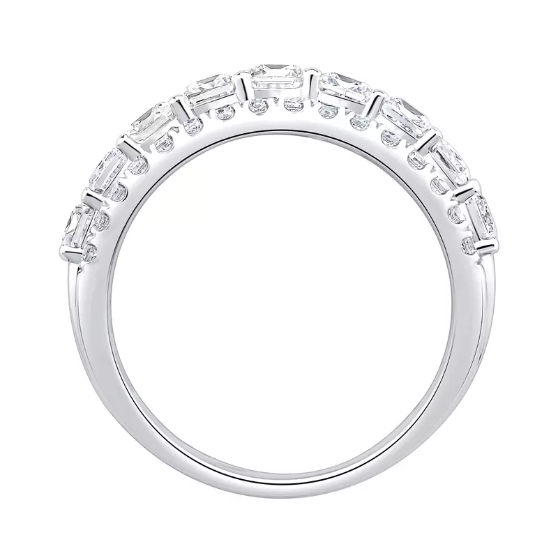Platinum Vivant Emerald-Cut Trio Lab Diamond Band