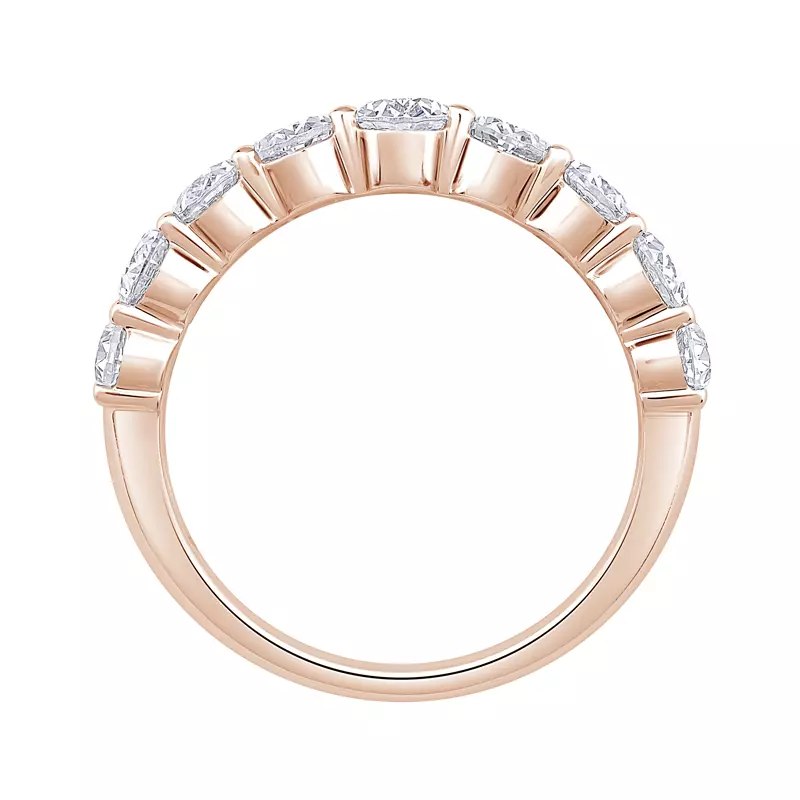 14K Rose Gold Mirena Mosaic Oval Lab Diamond Band