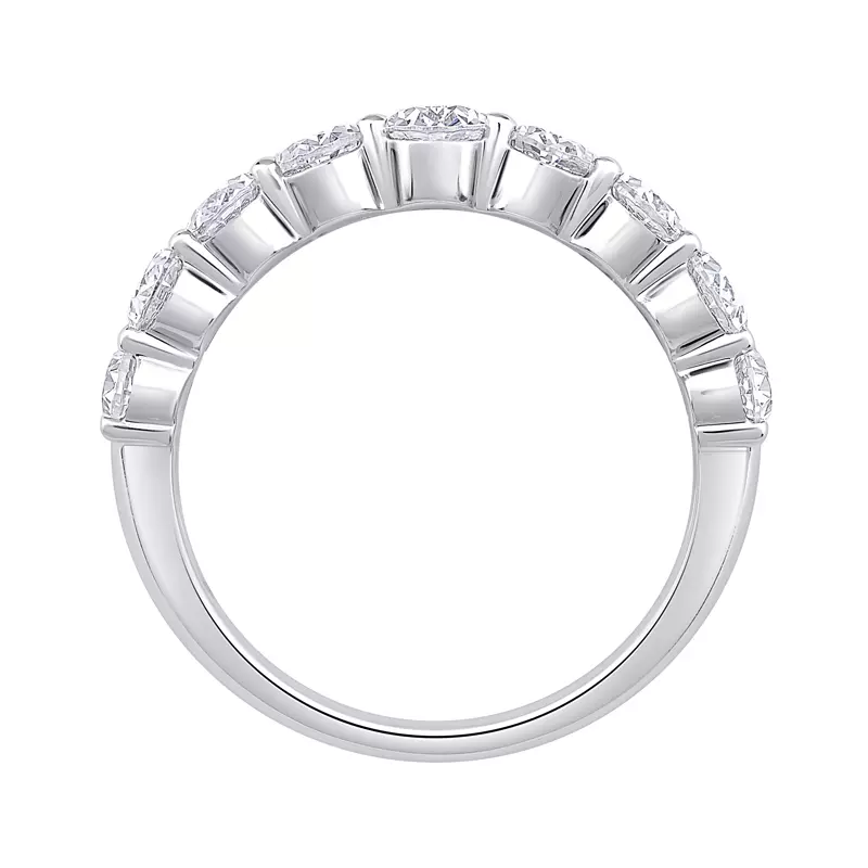 14K White Gold Mirena Mosaic Oval Lab Diamond Band