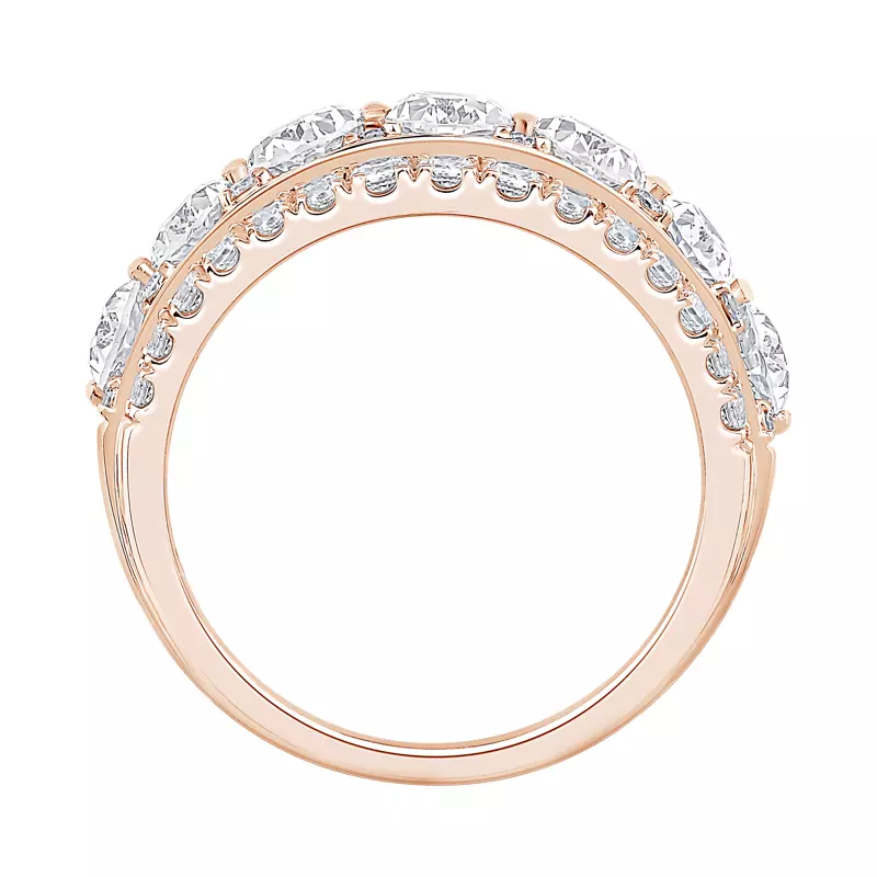 14K Rose Gold Vivant Oval Trio Diamond Lab Band