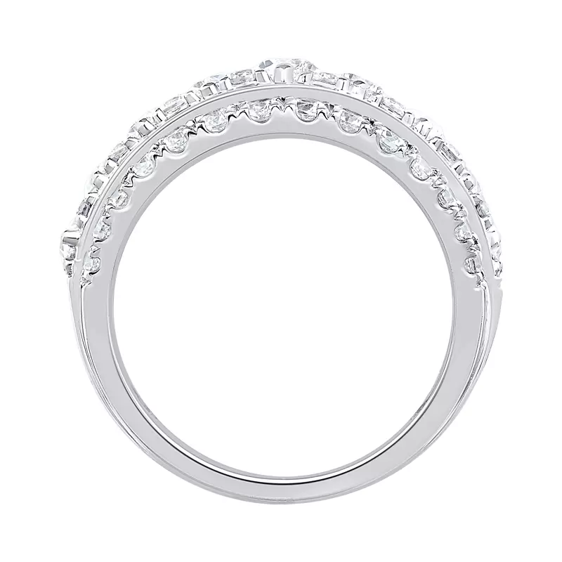 14K White Gold Vivant Marquise Trio Lab Diamond Band
