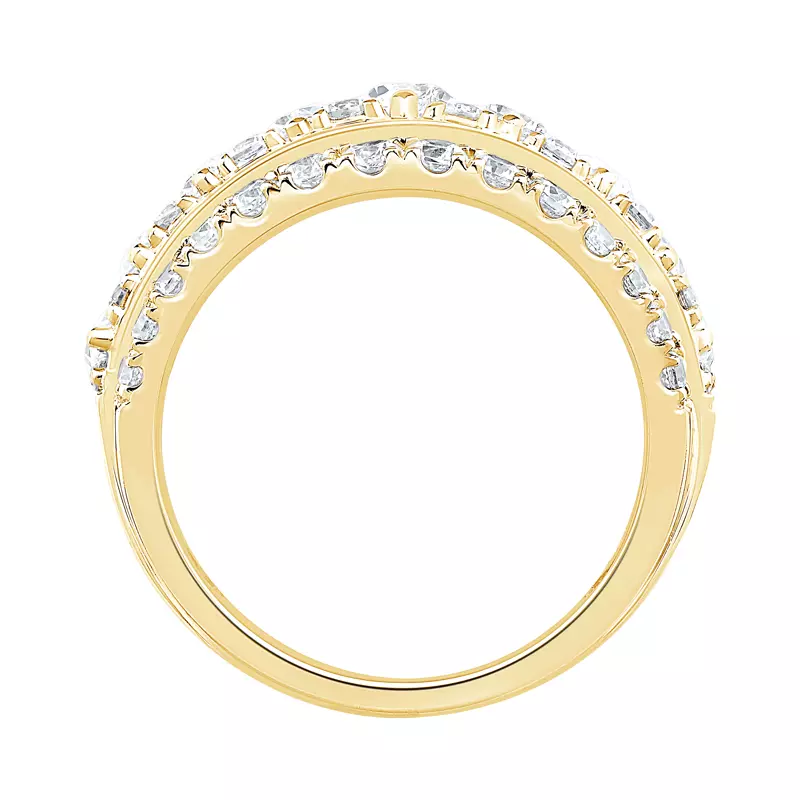 14K Yellow Gold Vivant Marquise Trio Lab Diamond Band