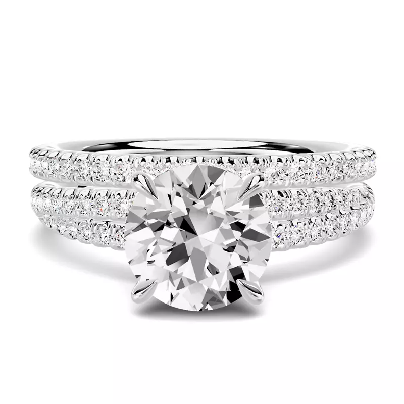 Platinum Avalon Classic Pavé Band