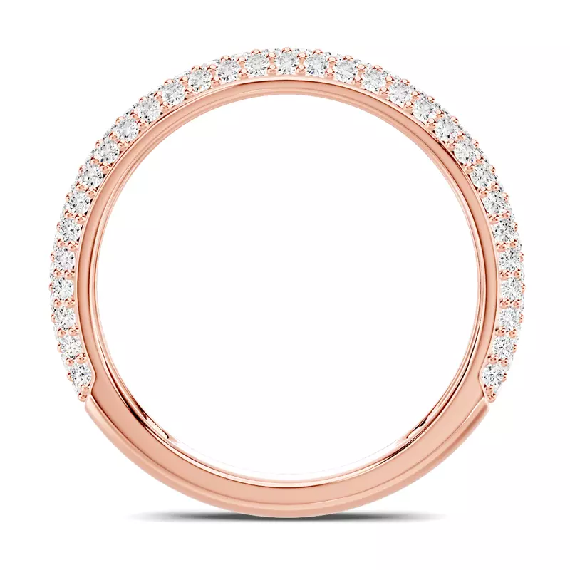 14K Rose Gold Selora Rolled Pavé Band