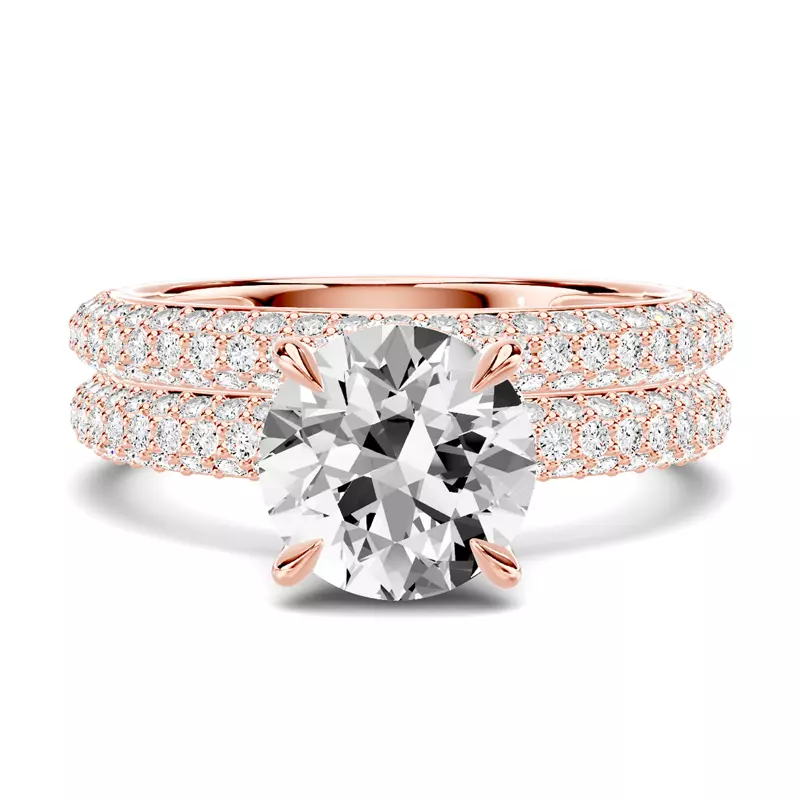 14K Rose Gold Selora Rolled Pavé Band