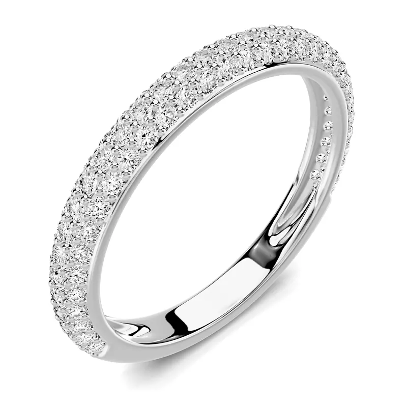 14K White Gold Selora Rolled Pavé Band