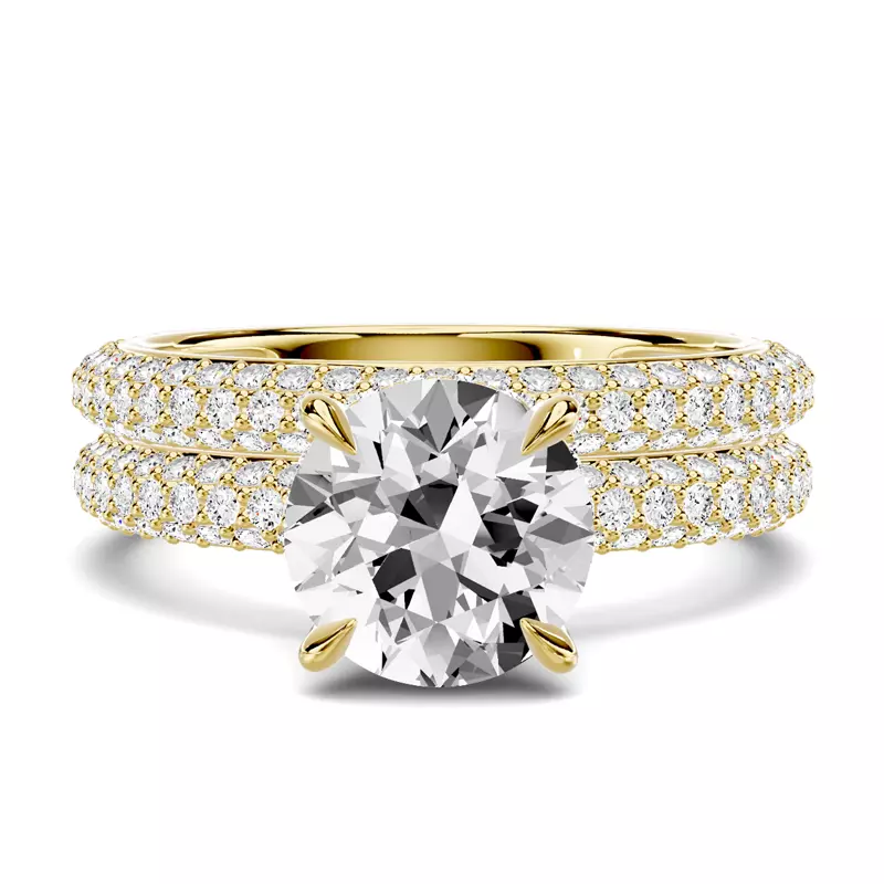 14K Yellow Gold Selora Rolled Pavé Band