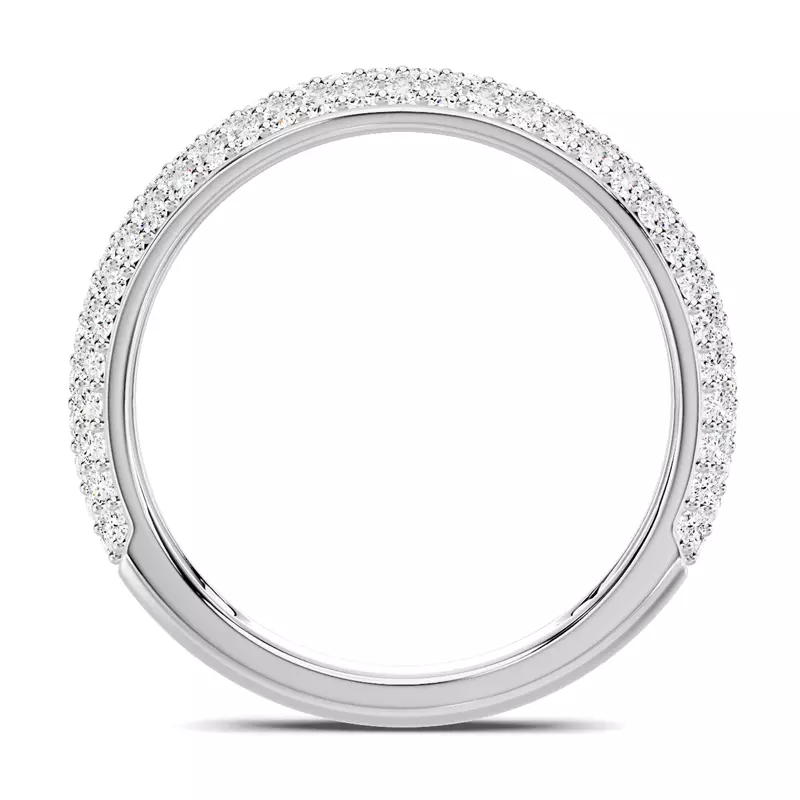 18K White Gold Selora Rolled Pavé Band