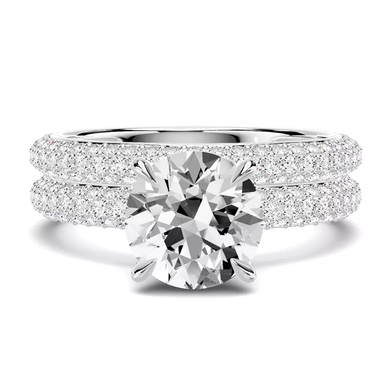 18K White Gold Selora Rolled Pavé Band
