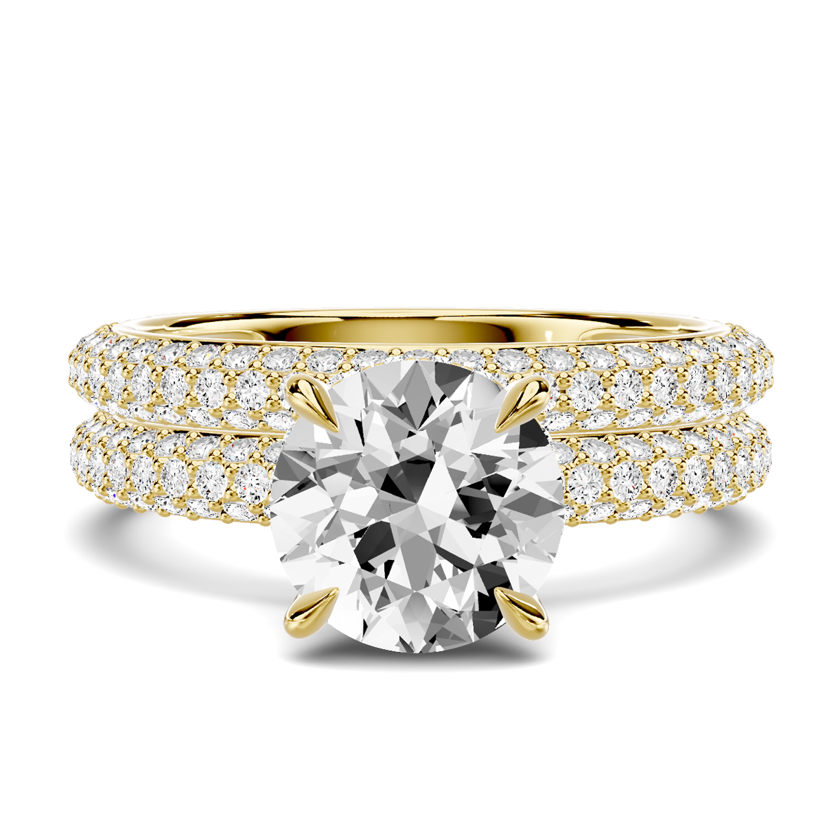 18K Yellow Gold Selora Rolled Pavé Band
