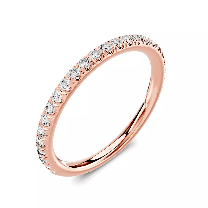 14K Rose Gold Avalon Classic Pavé Wedding Band
