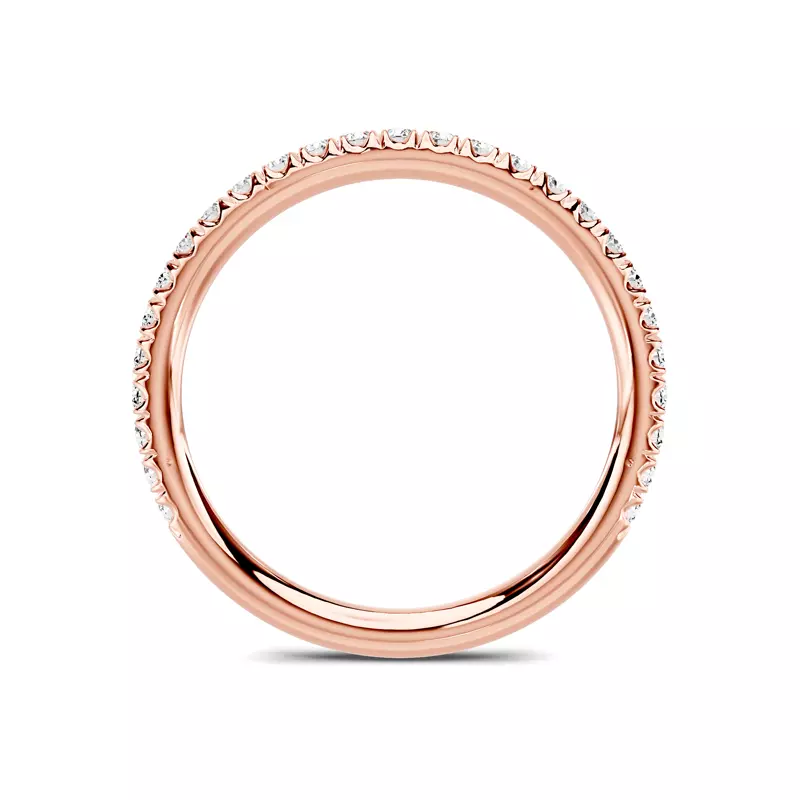 14K Rose Gold Avalon Classic Pavé Wedding Band