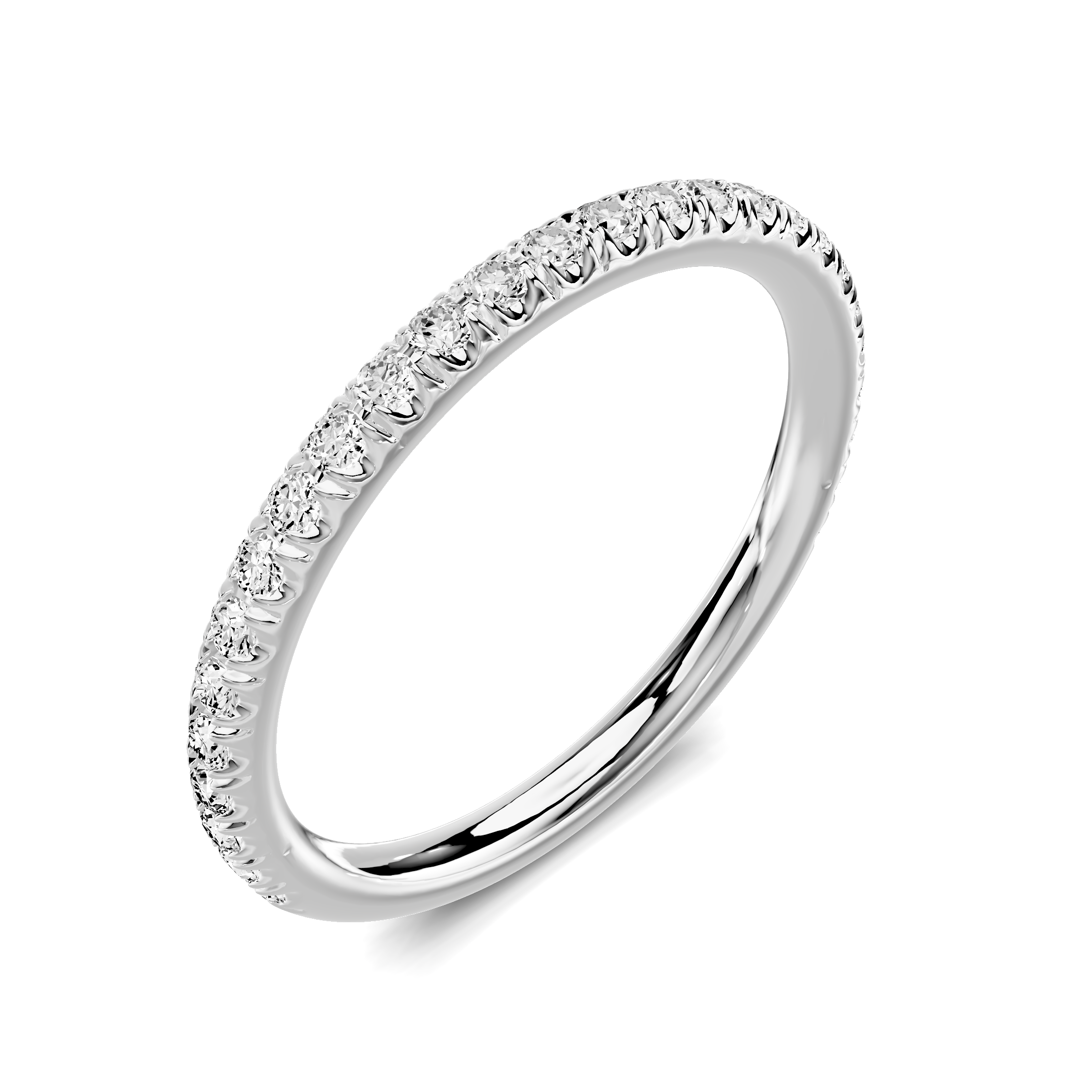 14K White Gold Avalon Classic Pavé Wedding Band