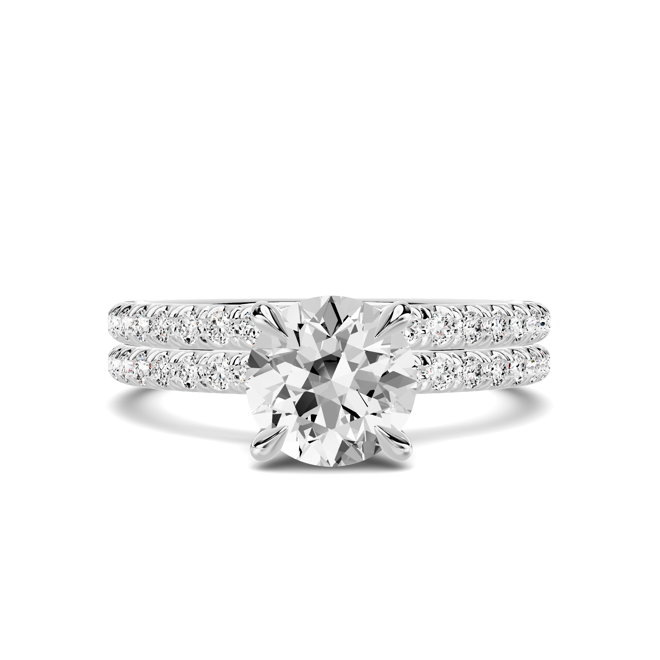 14K White Gold Avalon Classic Pavé Wedding Band