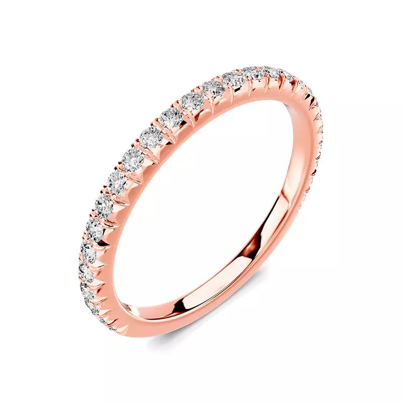 14K Rose Gold Lumina French Pavé Lab Band (1/3 ct. tw.)
