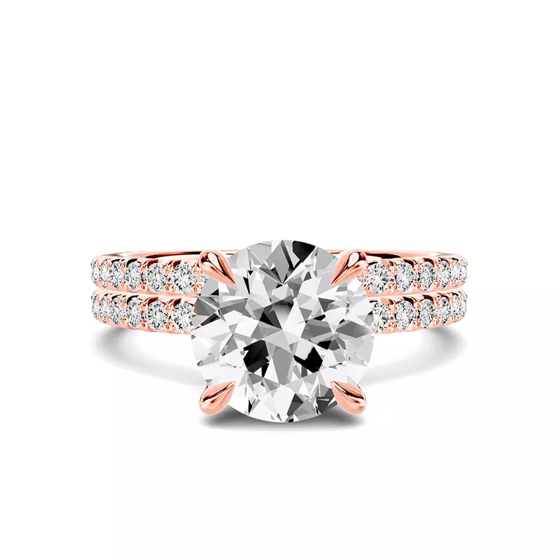 14K Rose Gold Lumina French Pavé Lab Band (1/3 ct. tw.)