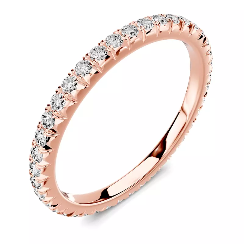 14K Rose Gold Lumina French Pavé Eternity Band (1/2 ct. tw.)