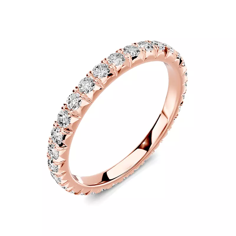 14K Rose Gold Lumina French Pavé Eternity Band (3/4 ct. tw.)