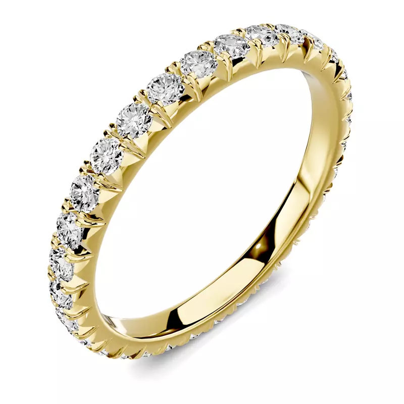 18K Yellow Gold Lumina French Pavé Eternity Lab Band (3/4 ct. tw.)