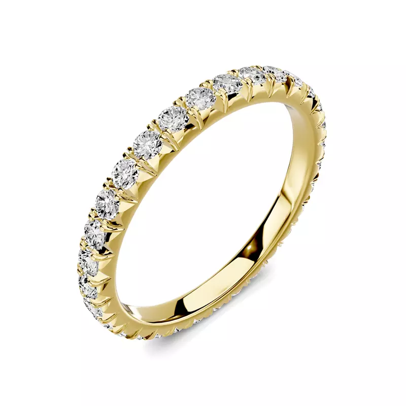 18K Yellow Gold Lumina French Pavé Eternity Lab Band (3/4 ct. tw.)