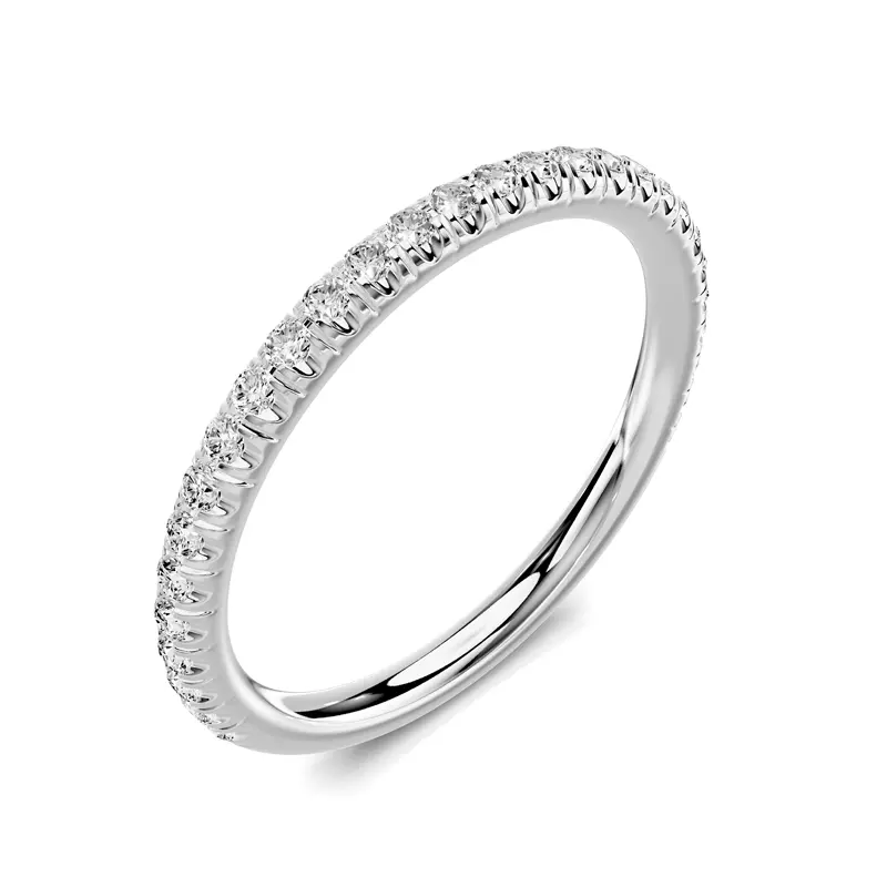 14K White Gold Elaris Pavé Wedding Band