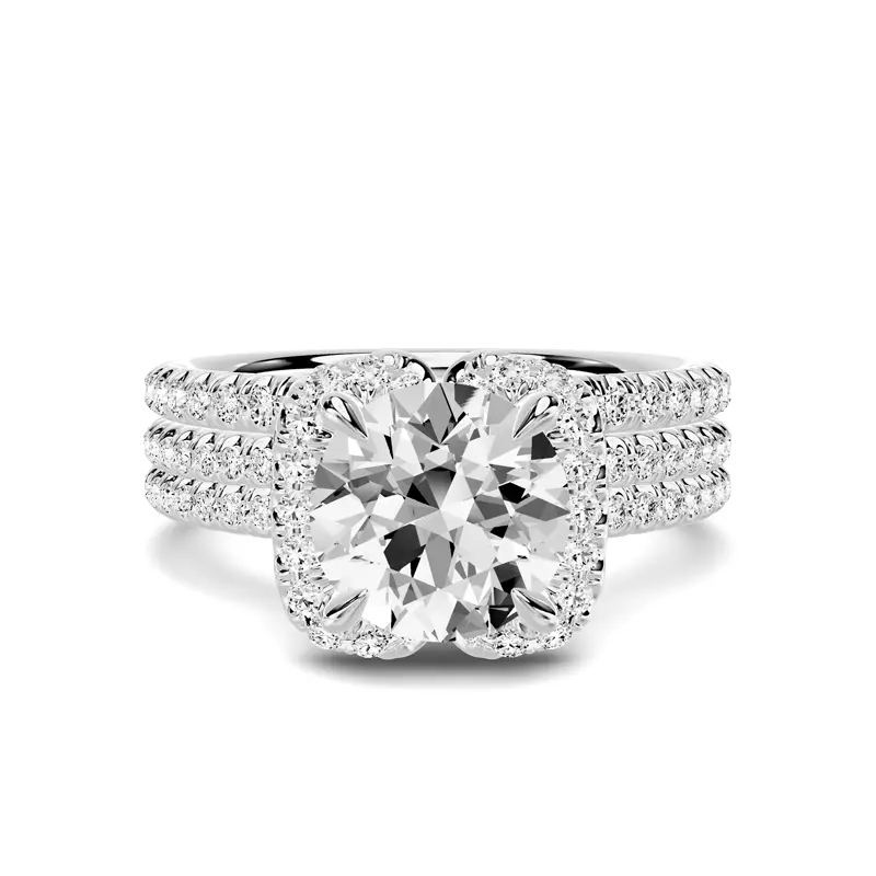 14K White Gold Elaris Pavé Wedding Band