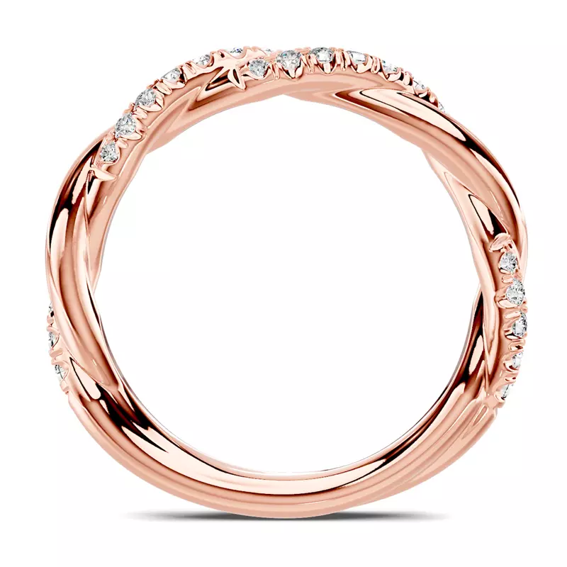 14K Rose Gold Riona Pavé Twist Band