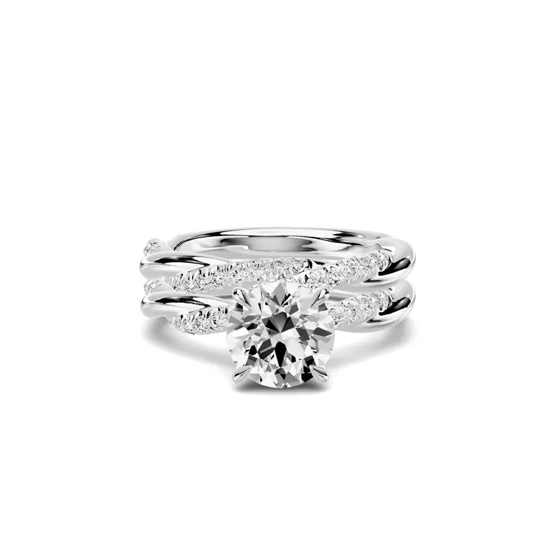 14K White Gold Riona Pavé Twist Band