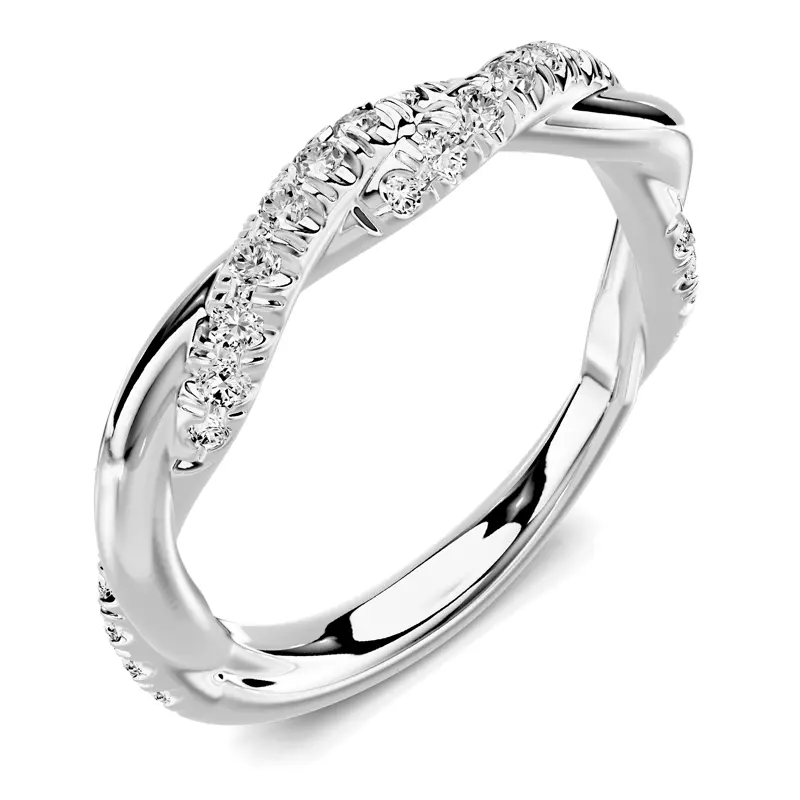 18K White Gold Riona Pavé Twist Band