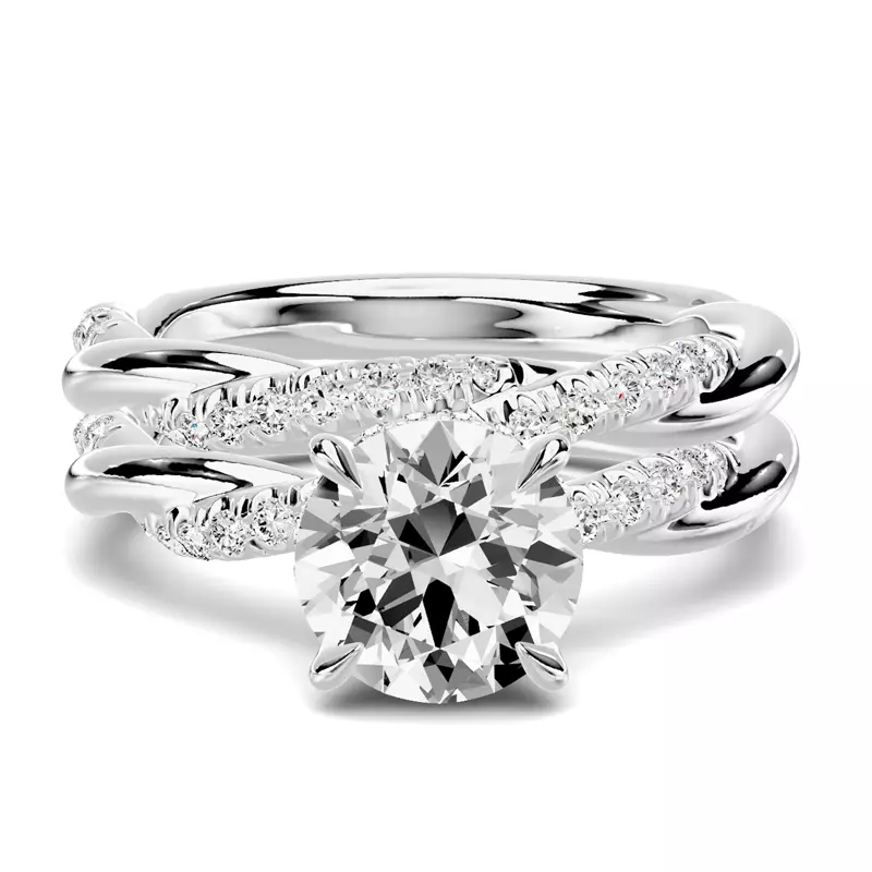 18K White Gold Riona Pavé Twist Band