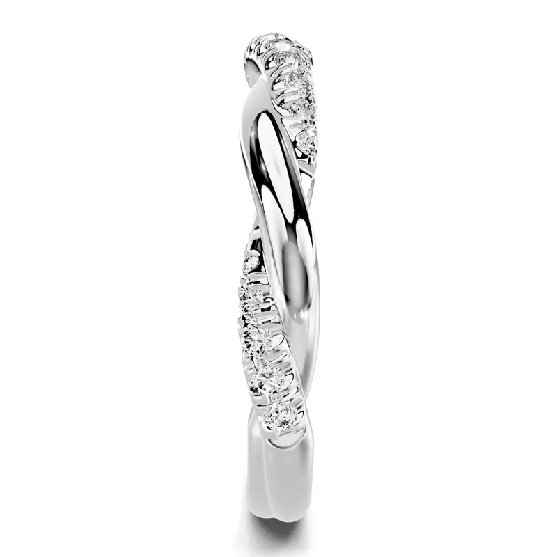 18K White Gold Riona Pavé Twist Band