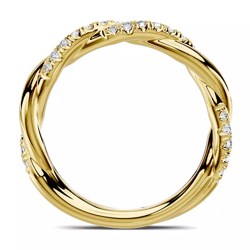18K Yellow Gold Riona Pavé Twist Band