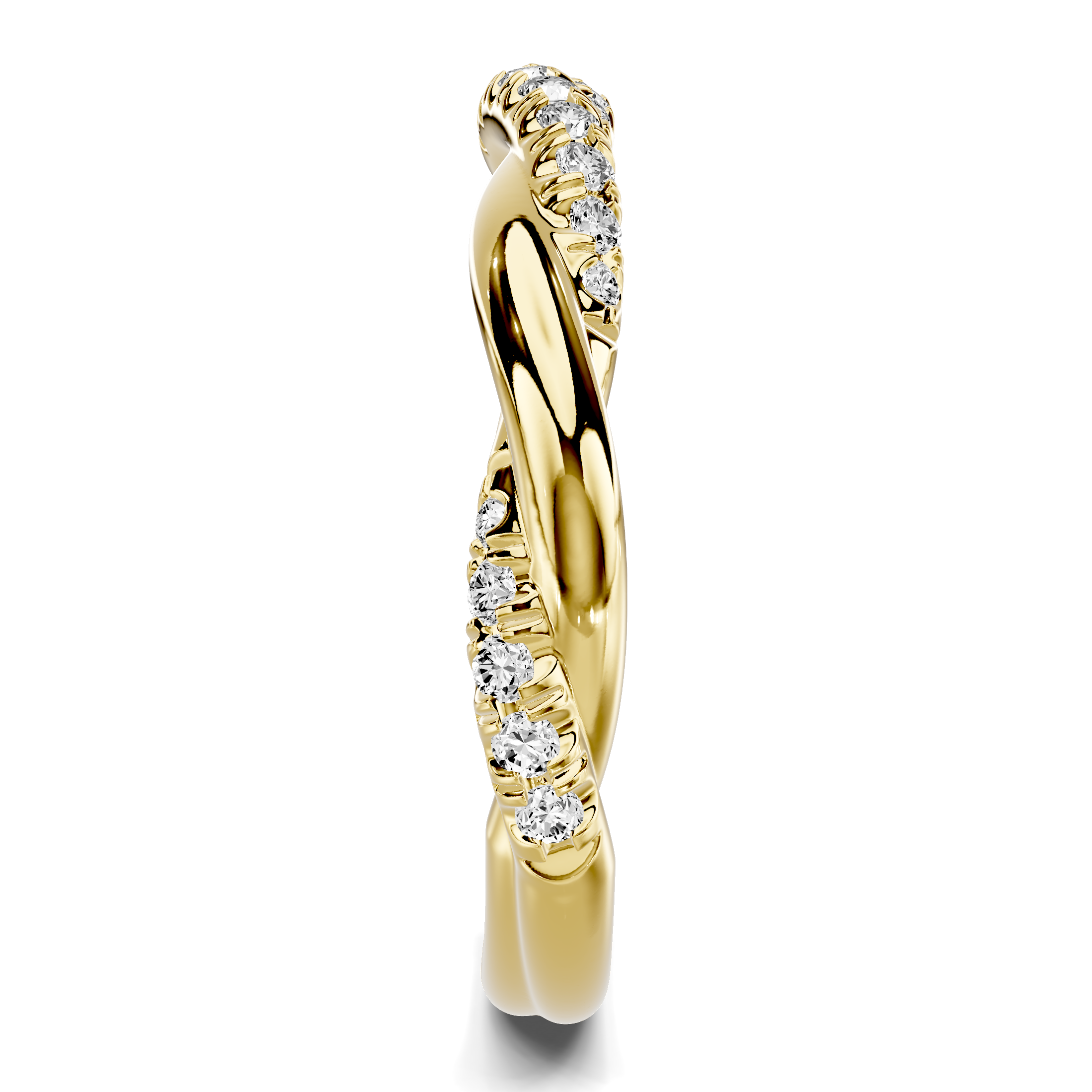 18K Yellow Gold Riona Pavé Twist Band