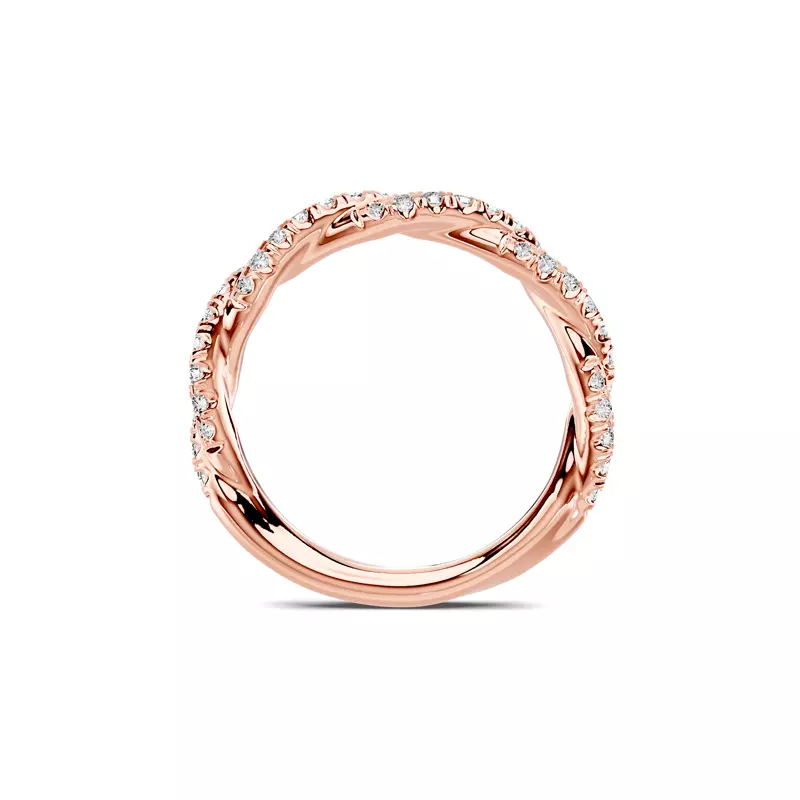 14K Rose Gold Riona Double Pavé Twist Band