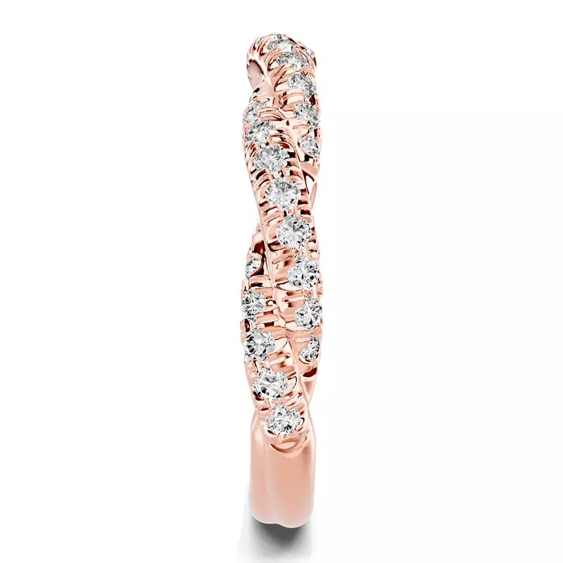 14K Rose Gold Riona Double Pavé Twist Band