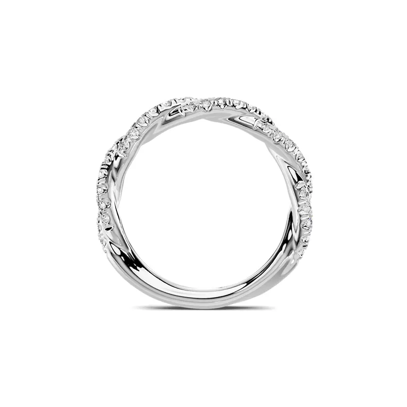 14K White Gold Riona Double Pavé Twist Band