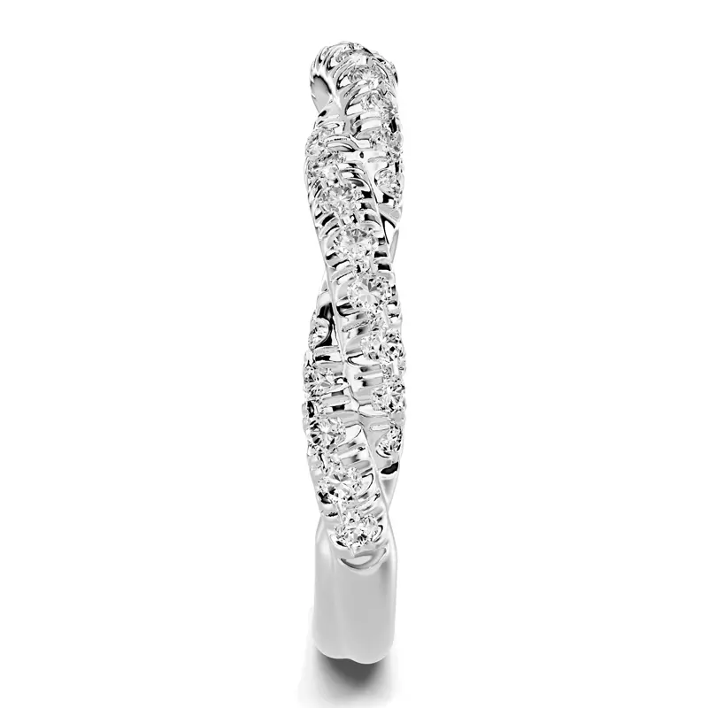 14K White Gold Riona Double Pavé Twist Band