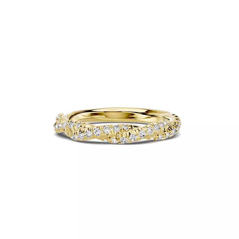 14K Yellow Gold Riona Double Pavé Twist Band