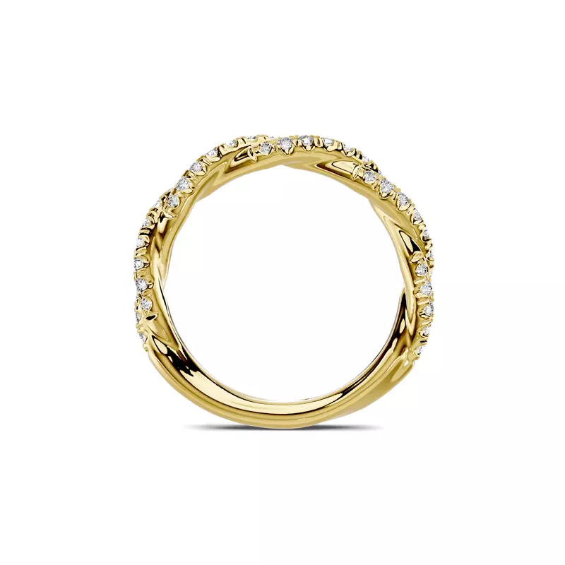 18K Yellow Gold Riona Double Pavé Twist Band