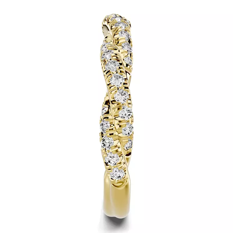 18K Yellow Gold Riona Double Pavé Twist Band