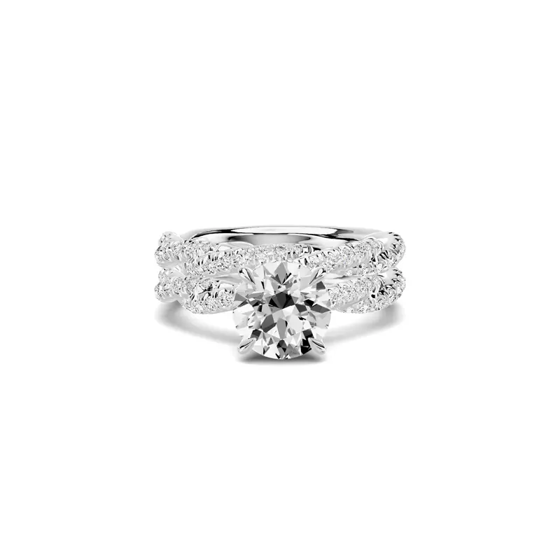 Platinum Riona Double Pavé Twist Band