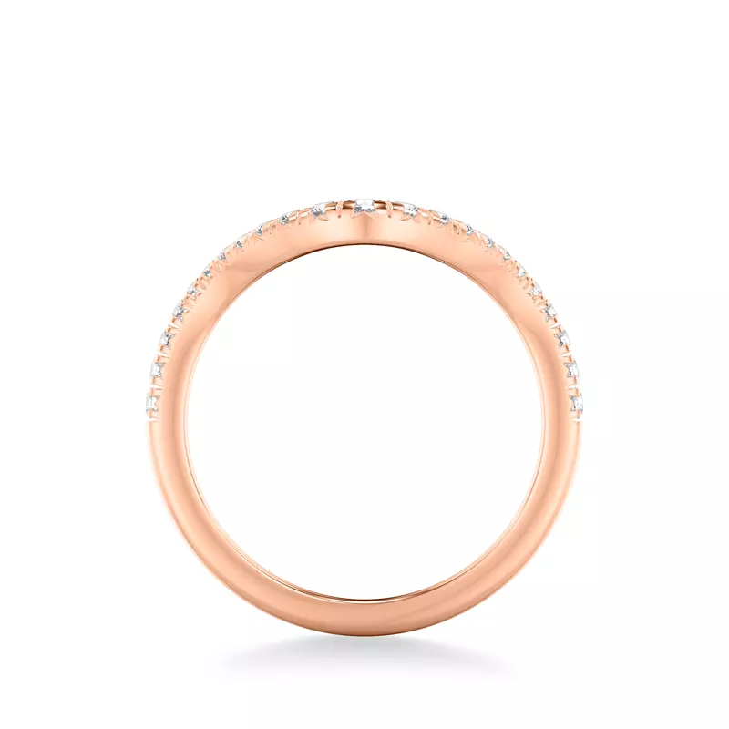 14K Rose Gold Curvelle Pavé Lab Band