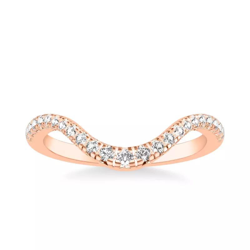 14K Rose Gold Curvelle Pavé Lab Band