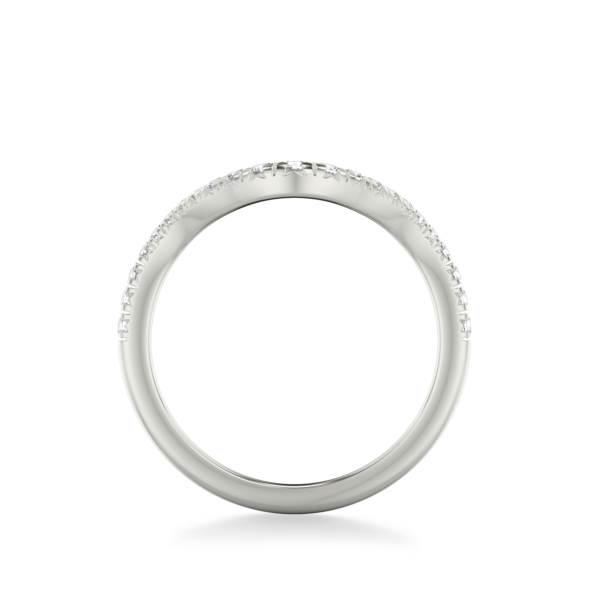 18K White Gold Curvelle Pavé Lab Band